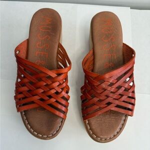 Musse & Cloud Woven Leather Slide Sandals – Size 38 (Approx. US 7.5–8)